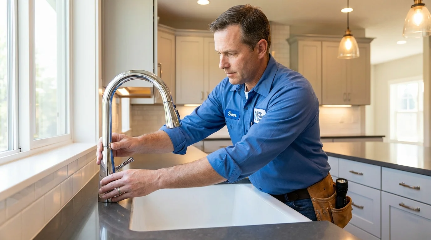 Kitchen faucet installation by Johns Plumbing LLC in Union Hall